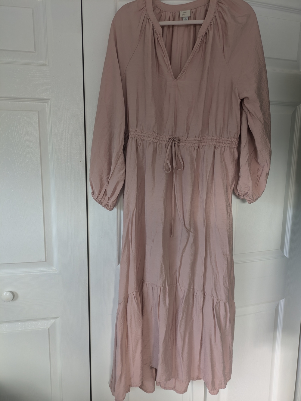 a new day Blush Pink Maxi Dress with Tie Waist